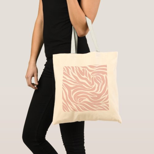 Elegant Blush Pink Zebra White Animal Print Tote Bag