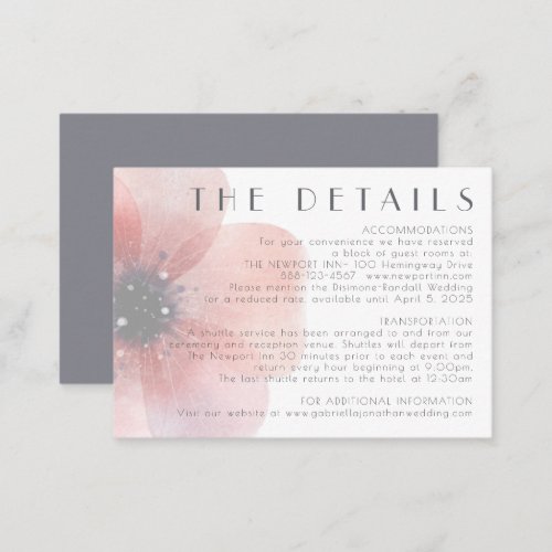 Elegant Blush Poppy Wedding Details Gray Enclosure