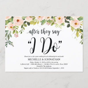 Elegant Blush Post Wedding Brunch Invitation Card