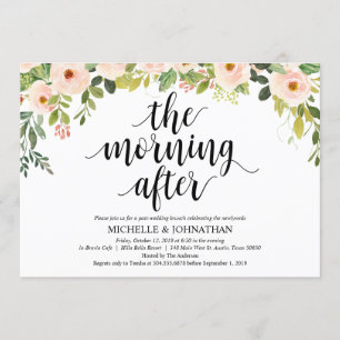 Elegant Blush Post Wedding Brunch Invitation Card