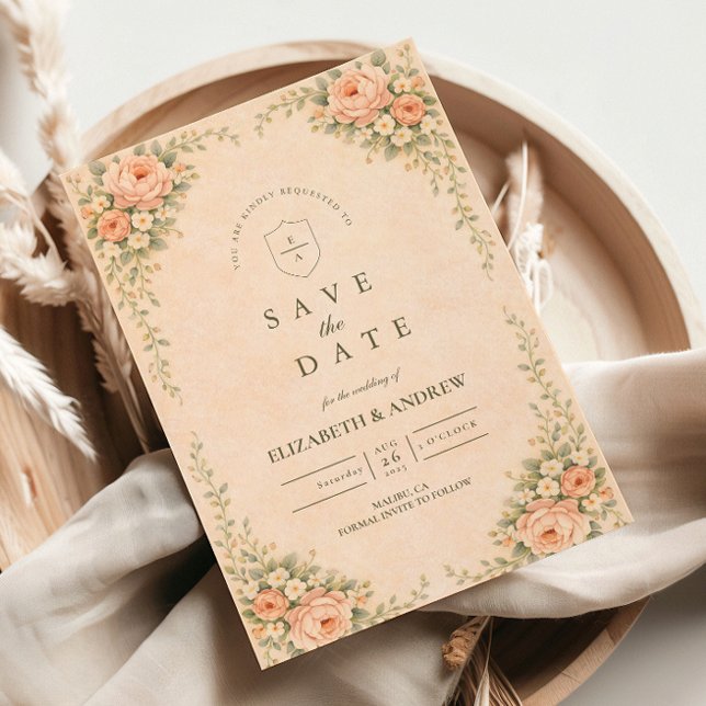 Elegant Blush Rose Arch Wedding Save The Date (Creator Uploaded)