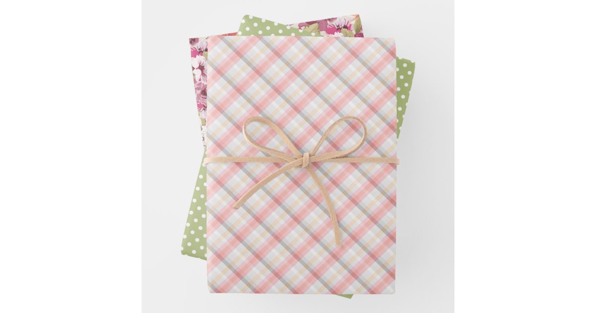 Elegant Blush Rose Coral Pink Watercolor Floral Wrapping Paper Sheets ...