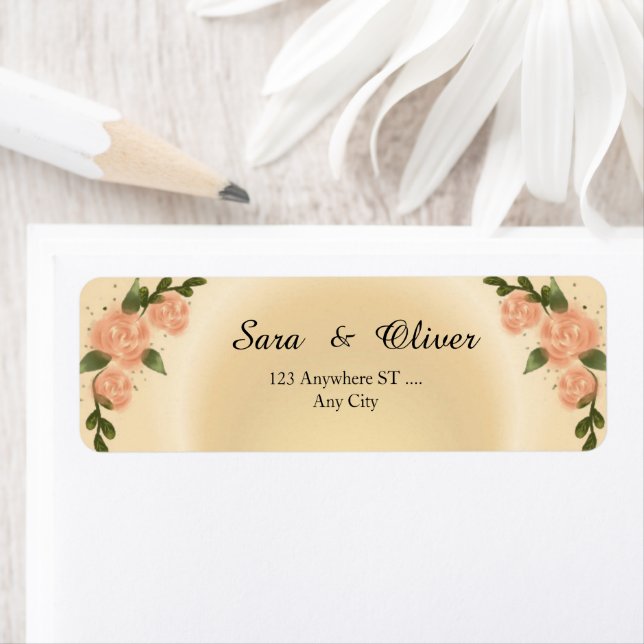 Elegant Blush Rose Floral Label (Insitu)