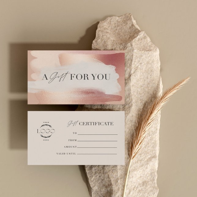 Elegant Blush Rose gold Gift Certificate (Creator Uploaded)