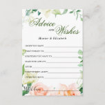 Elegant Blush Rose Greenery Wedding Well Wishes Advice Card<br><div class="desc">Give advice with this modern 'Elegant Blush Rose Floral Greenery Wedding Well Wishes' card. It's perfect for bridal and wedding showers.</div>