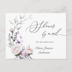 Elegant Blush Roses  Bridal Shower By Mail Postcard