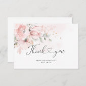 Elegant blush roses bridal shower thank you card | Zazzle