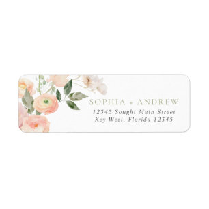 Elegant Blush & Sage Green Return Address Labels