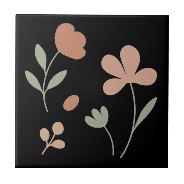 Elegant Blush & Sage – Minimalist Kitchen Tile  (Front)