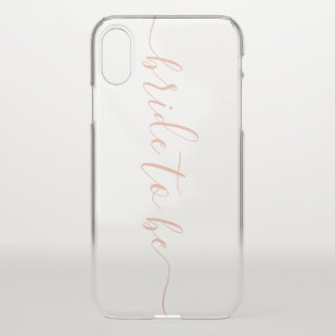 Elegant Blush Script Calligraphy Bride to Be Clear iPhone X Case