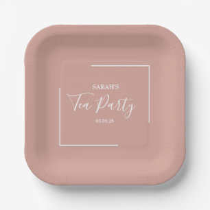Elegant Blush Tea Party Birthday Paper Plates