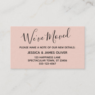 Elegant, Blush Typography "We've Moved" Card
