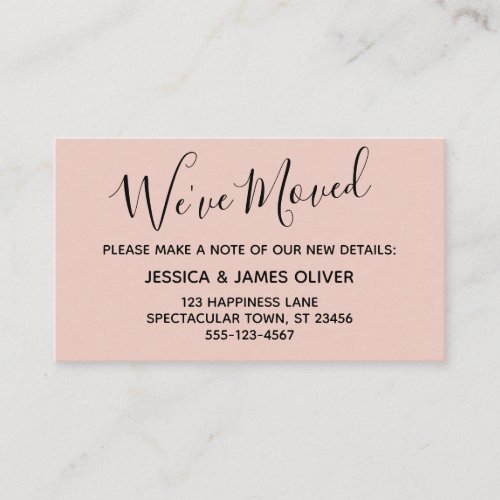 Elegant Blush Typography Weve Moved Card