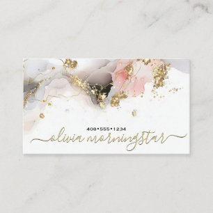 Elegant Blush Ultra Liquid Alcohol Ink Business Card