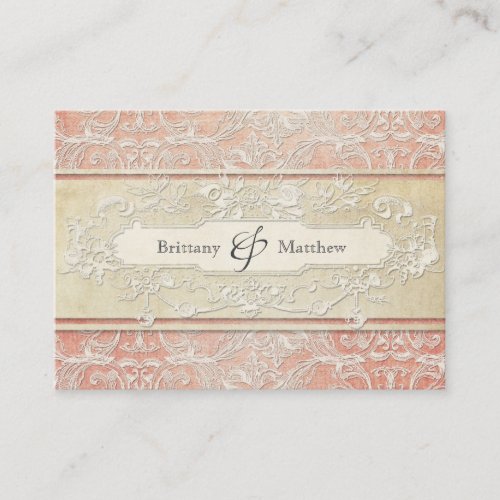 Elegant Blush Vintage French Regency Lace Wedding Place Card