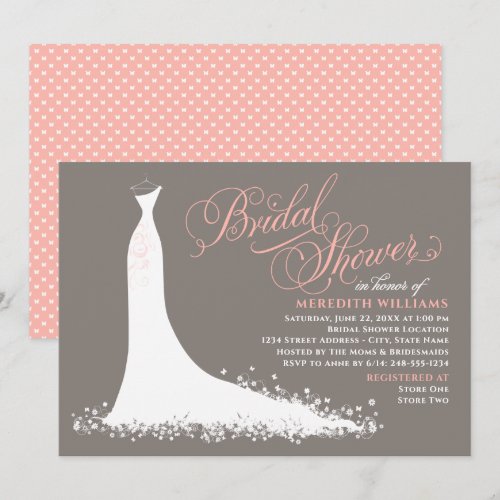 Bridal Shower Invitation | Elegant Wedding Gown