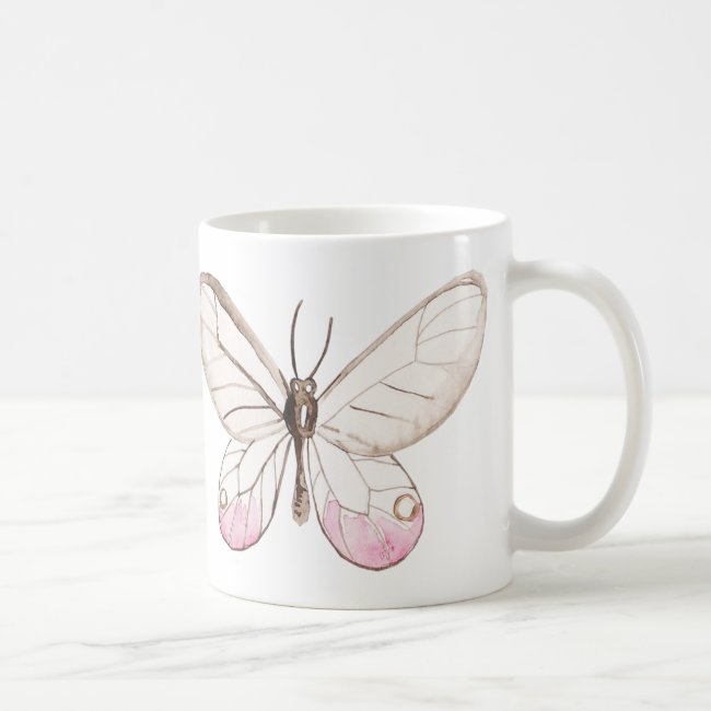 Elegant Blush Watercolor Butterfly Mug