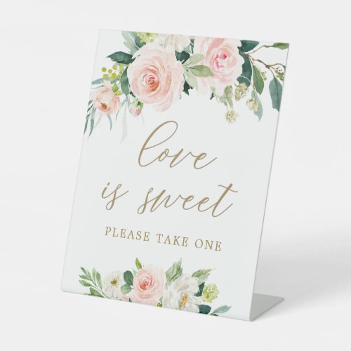 Elegant Blush Watercolor Love Is Sweet Sign