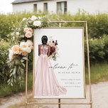 Elegant Blush Wedding Gown Bridal Shower Welcome Foam Board<br><div class="desc">If you need any further customisation please feel free to message me on yellowfebstudio@gmail.com.</div>