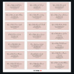 Elegant Blush Wedding Guest Address Labels<br><div class="desc">These elegant blush wedding guest address labels are perfect for a simple wedding. Add each sheet that you need to your cart individually. Each individual label is about 2" x 4" (may be slightly smaller). These invitation addressing labels are perfect for wedding invitation guest addressing, save the dates, thank you...</div>