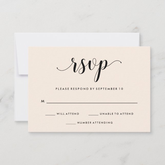 Elegant Blush Wedding RSVP (Front)
