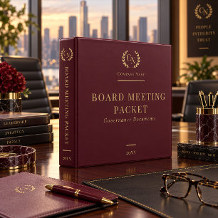 Elegant Board Meeting Packet Governance Documents 3 Ring Binder