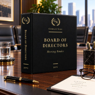 Elegant Board of Directors Corporate Meeting 3 Ring Binder