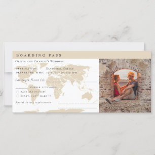 Elegant Boarding Pass Ticket Destination Wedding