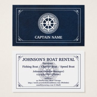 Elegant Boat Rental (Personalize) Business Card