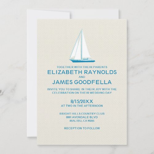 Elegant Boat Wedding Invitations
