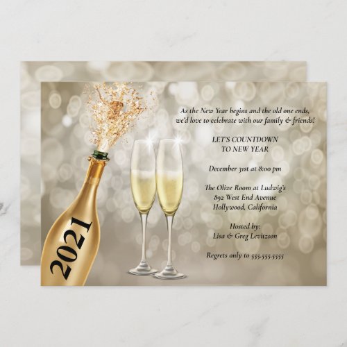 Elegant Bohek Lights New Years Eve Party Invitation