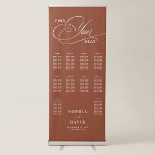 Elegant Bohemian 10 Tables Wedding Seating Chart Retractable Banner