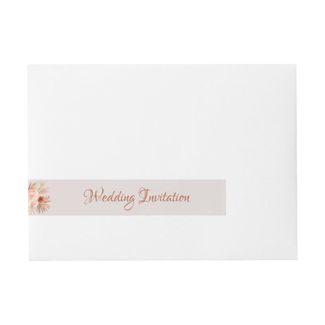 Elegant Bohemian Boho Floral Bouquet Invitation Wr Wrap Around Address Label (Front)