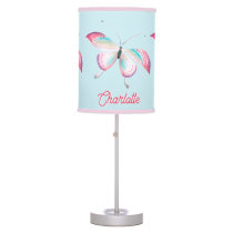 Elegant Bohemian Butterflies Personalized Kids Table Lamp