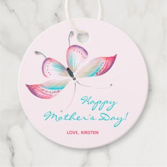 Elegant Bohemian Butterfly - Happy Mother's Day Favor Tags