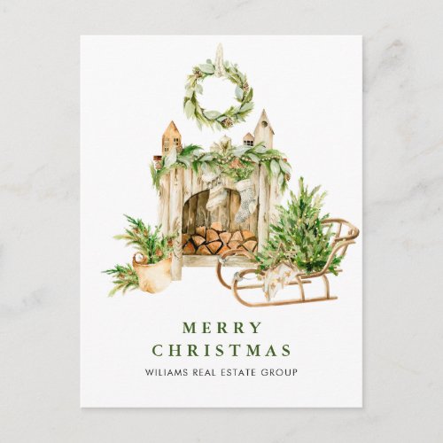Elegant Bohemian Christmas Composition Company Postcard