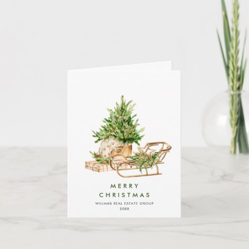 Elegant Bohemian Christmas Composition Corporate Holiday Card