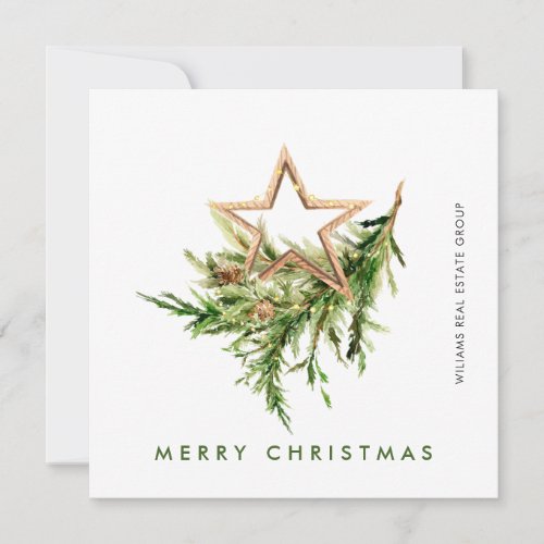 Elegant Bohemian Christmas Composition Corporate Holiday Card