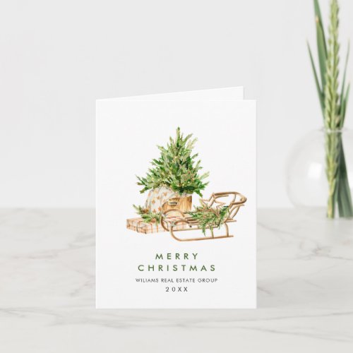 Elegant Bohemian Christmas Composition Corporate Holiday Card