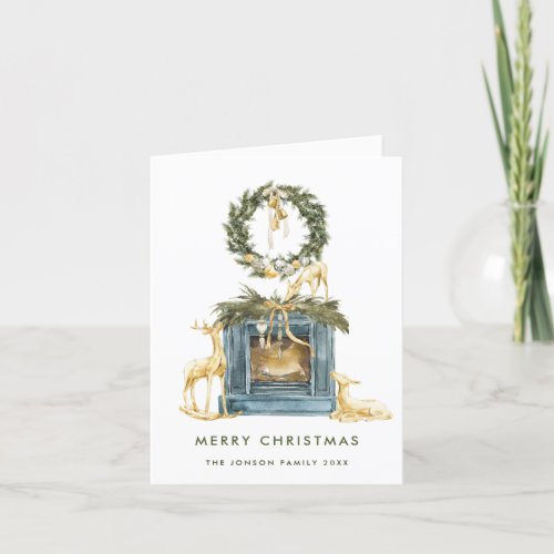 Elegant Bohemian Christmas Composition Greeting Holiday Card