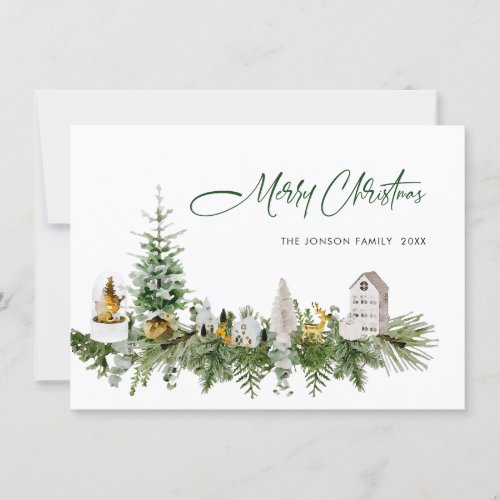 Elegant Bohemian Christmas Composition Greeting Holiday Card