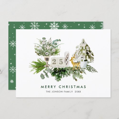 Elegant Bohemian Christmas Composition Greeting Holiday Card