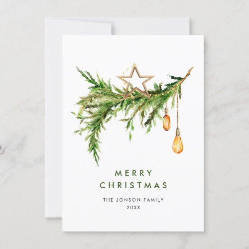 Elegant Bohemian Christmas Composition Holiday Card