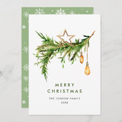 Elegant Bohemian Christmas Composition Holiday Card