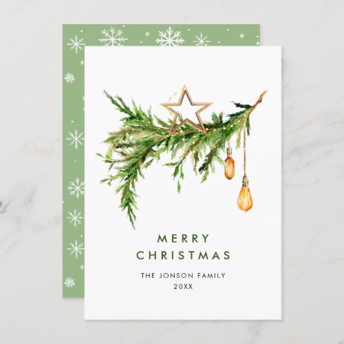 Elegant Bohemian Christmas Composition Holiday Card