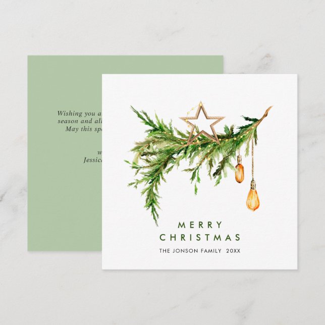 Elegant Bohemian Christmas Composition Holiday Card (Front/Back)