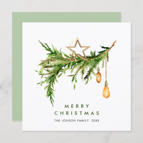 Elegant Bohemian Christmas Composition Holiday Card