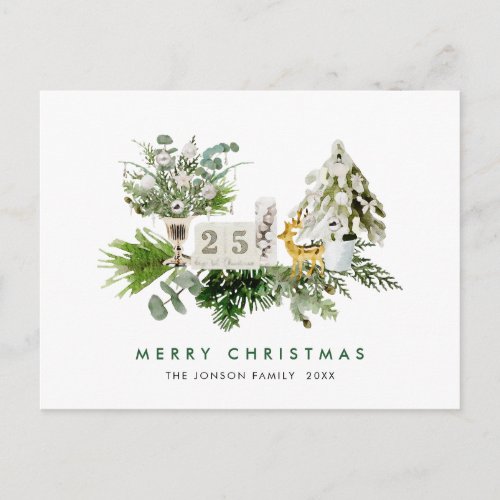 Elegant Bohemian Christmas Composition Holiday Postcard