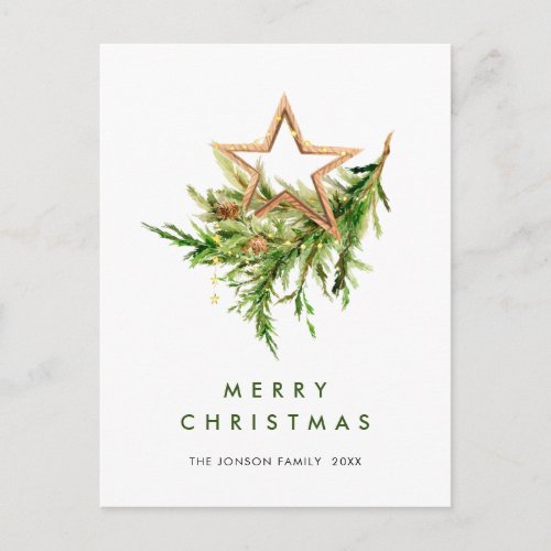 Elegant Bohemian Christmas Composition Holiday Postcard