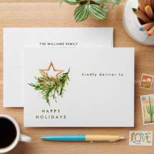 Elegant Bohemian Christmas Tree Composition Envelope